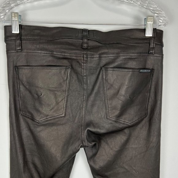 Hudson Womens Juliette Super Skinny Black Lamb Leather Jeans ALTERED size 30 - Picture 7 of 12